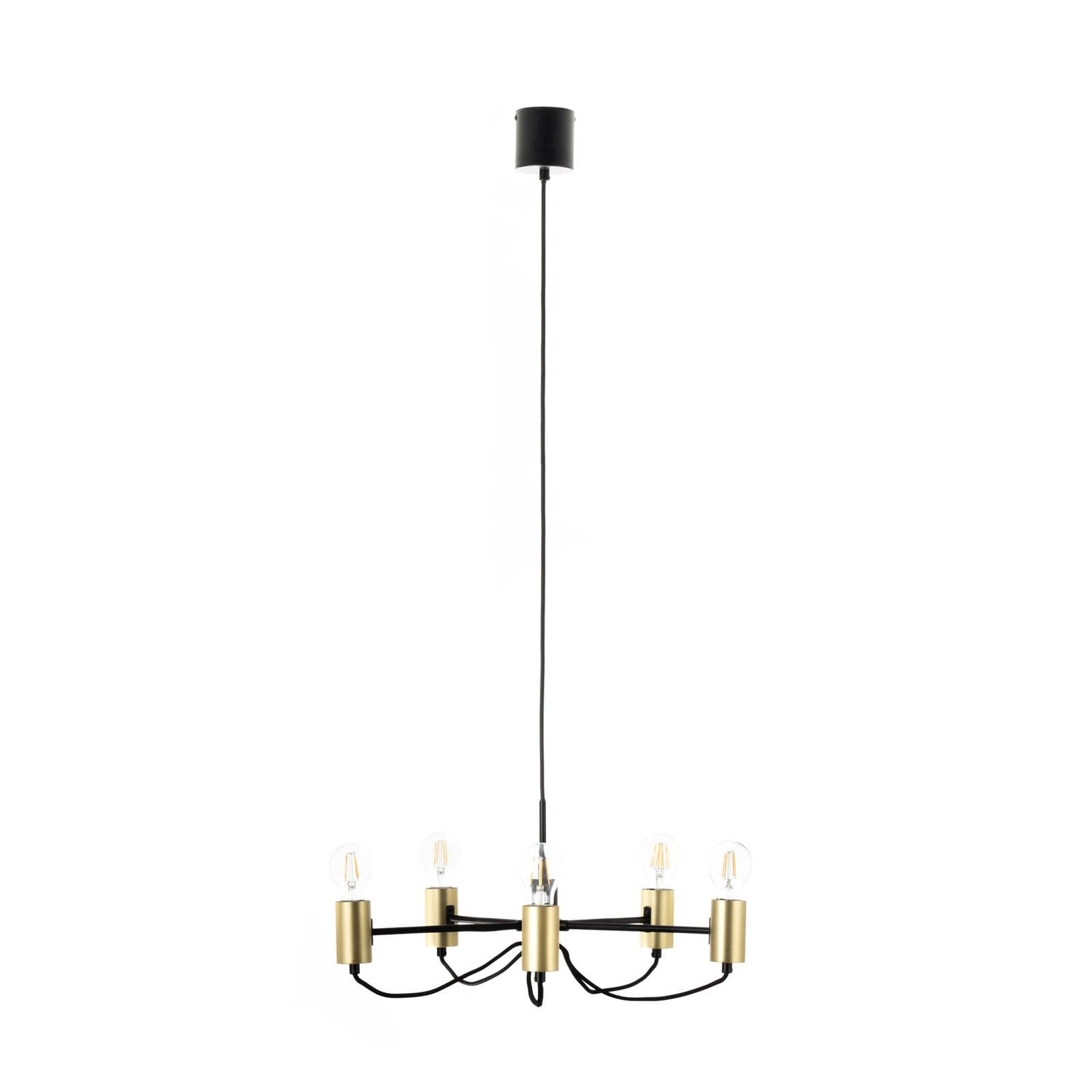 Lindby Prospa Kronleuchter in Schwarz und Messing