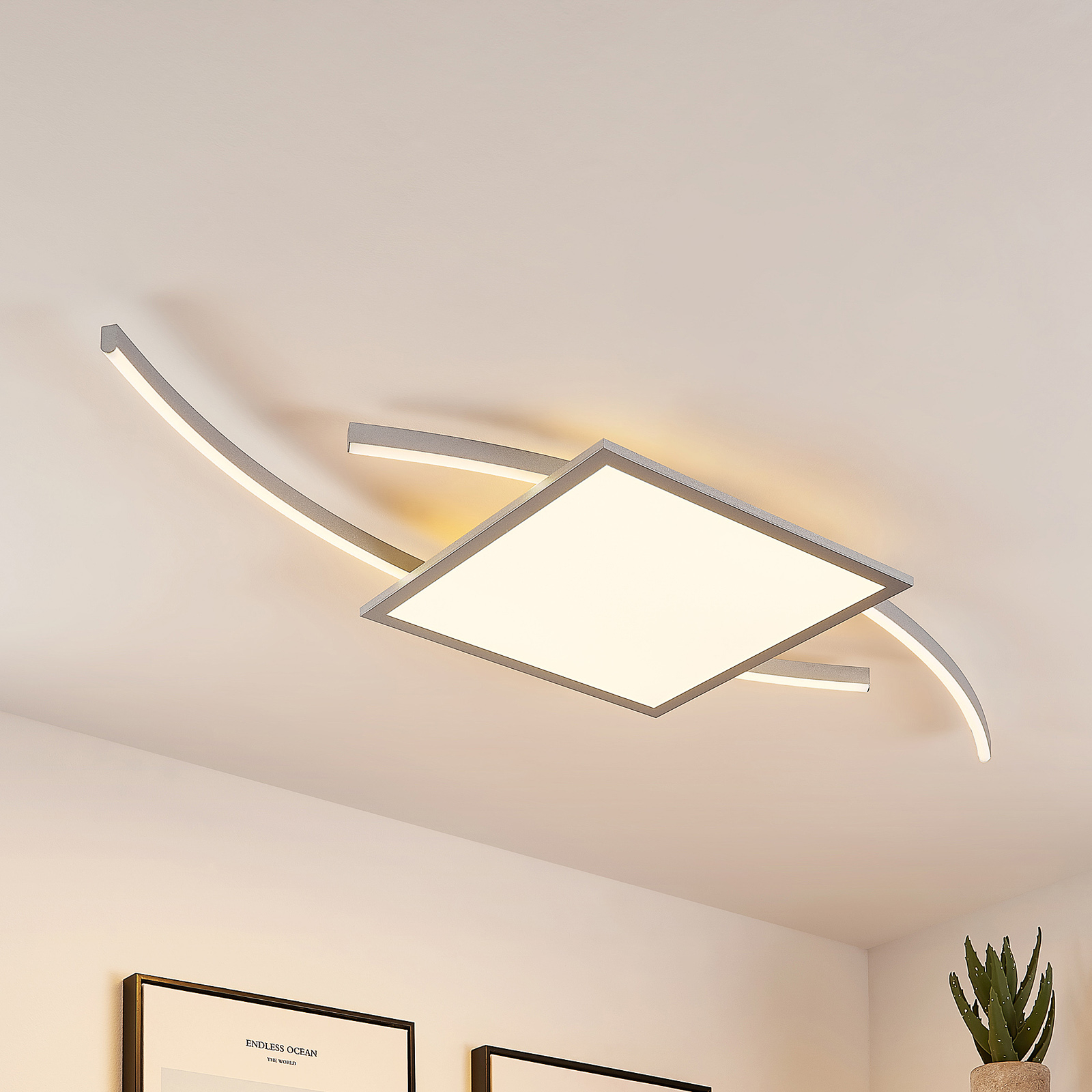 Lucande Tiaro LED mennyezeti lámpa szögl. 40cm CCT