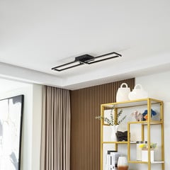 Lucande LED mennyezeti lámpa Tjado, 100 cm hosszú, fekete, fém