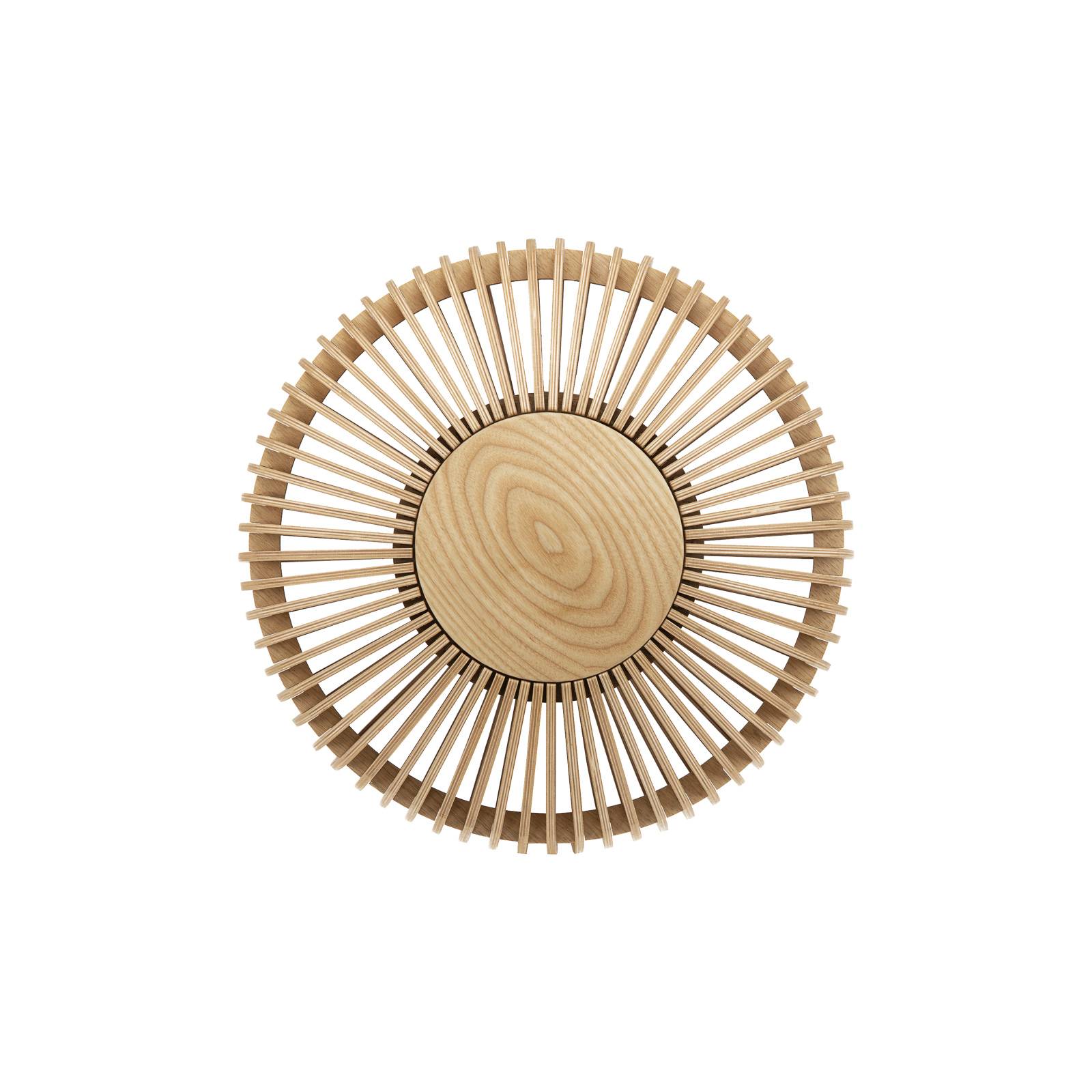 UMAGE Clava up wall light Ø 35 cm wood, for Living / Dining Room, oak, ash, veneered wood, E27, 15 W