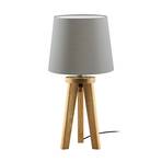 HerzBlut Elli table lamp, oiled knotty oak/taupe