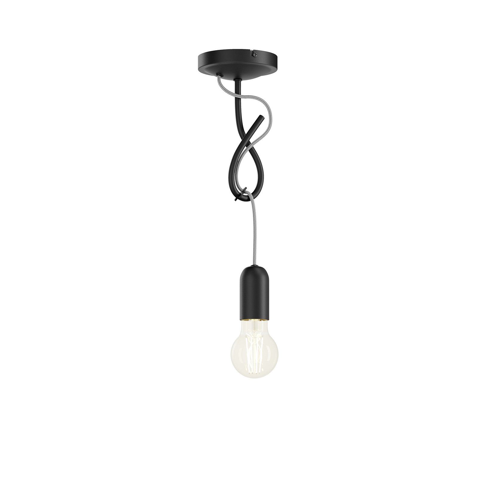 Lucande Jorna lámpara colgante, 1 luz, cable gris