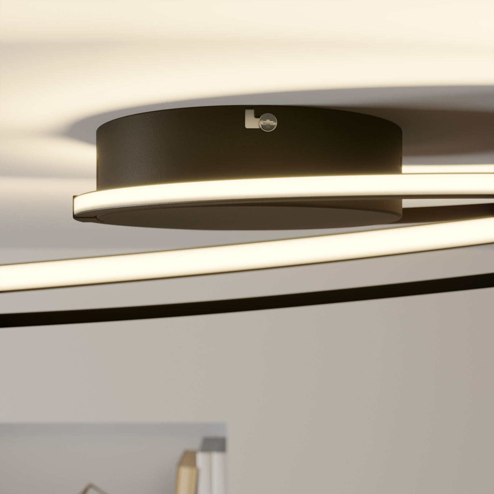 Lindby Xenias -LED-kattovalaisin, musta 60 x 35