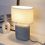 Pauleen Pure Shine met keramische voet en stoffen lampenkap
