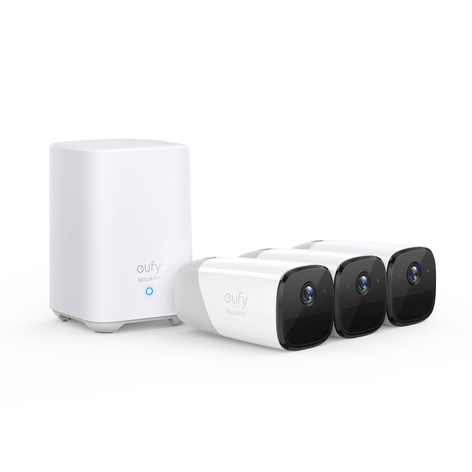 EUFY Security eufyCam 2 IP67 lot de 3, HomeBase 2