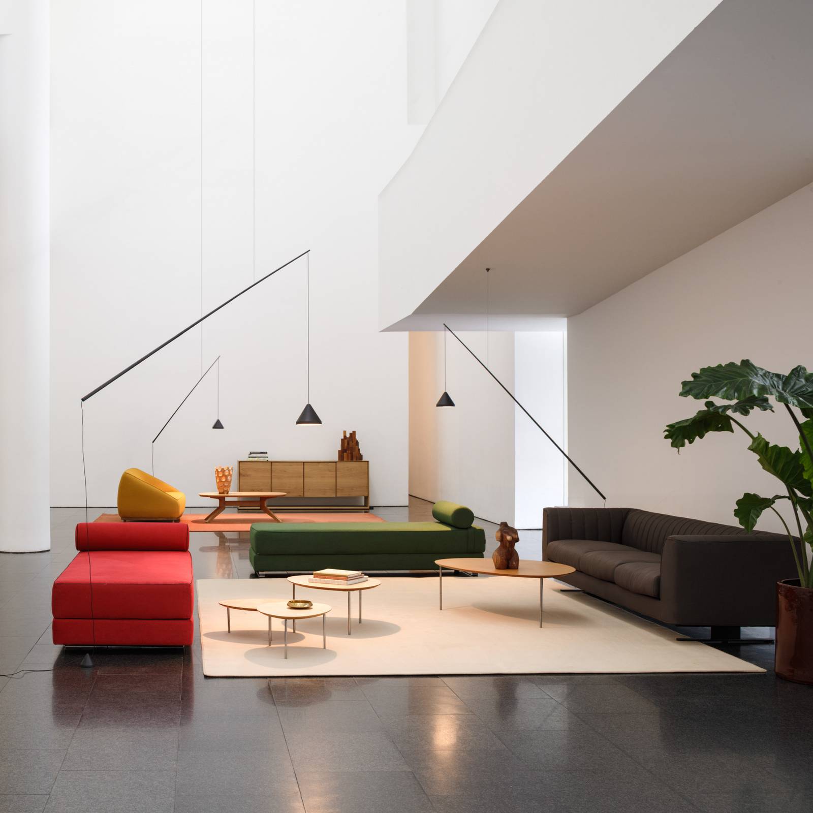 Vibia Vibia Led Hanging Light North, Black, Metal, 927, Decentralised 