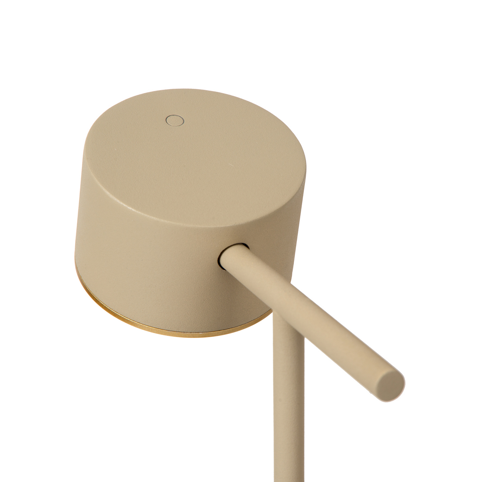 lampe à poser LED Gian, taupe, hauteur 40 cm, métal