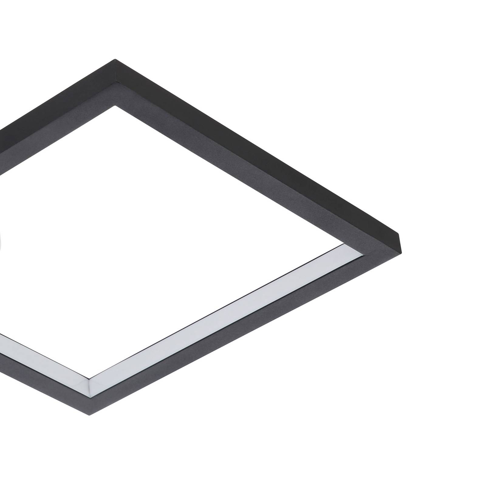 Gafares LED-loftl. kantet sort fjernbetjening