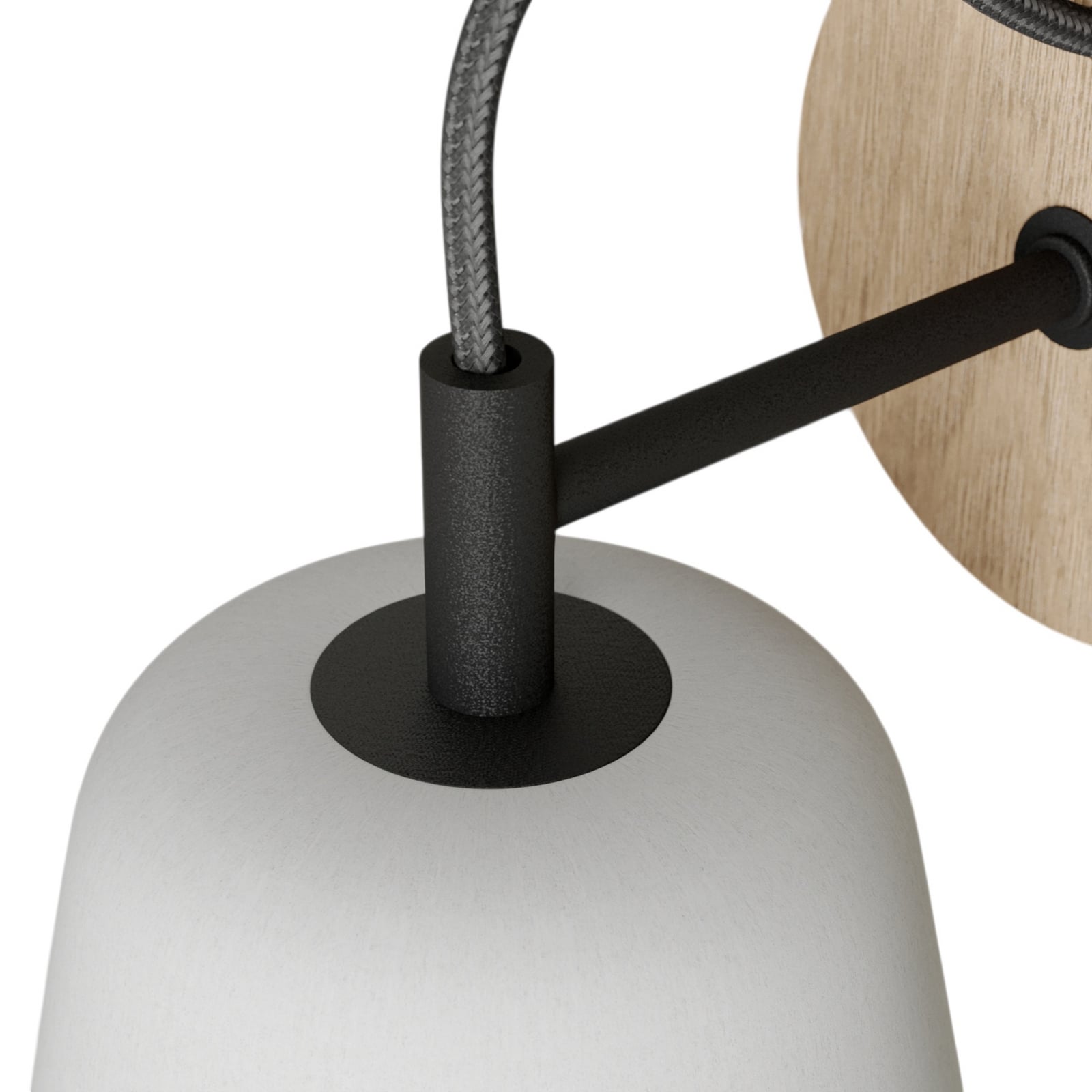 Lucande Kalinda wall light, grey, concrete, 20 cm high, E14