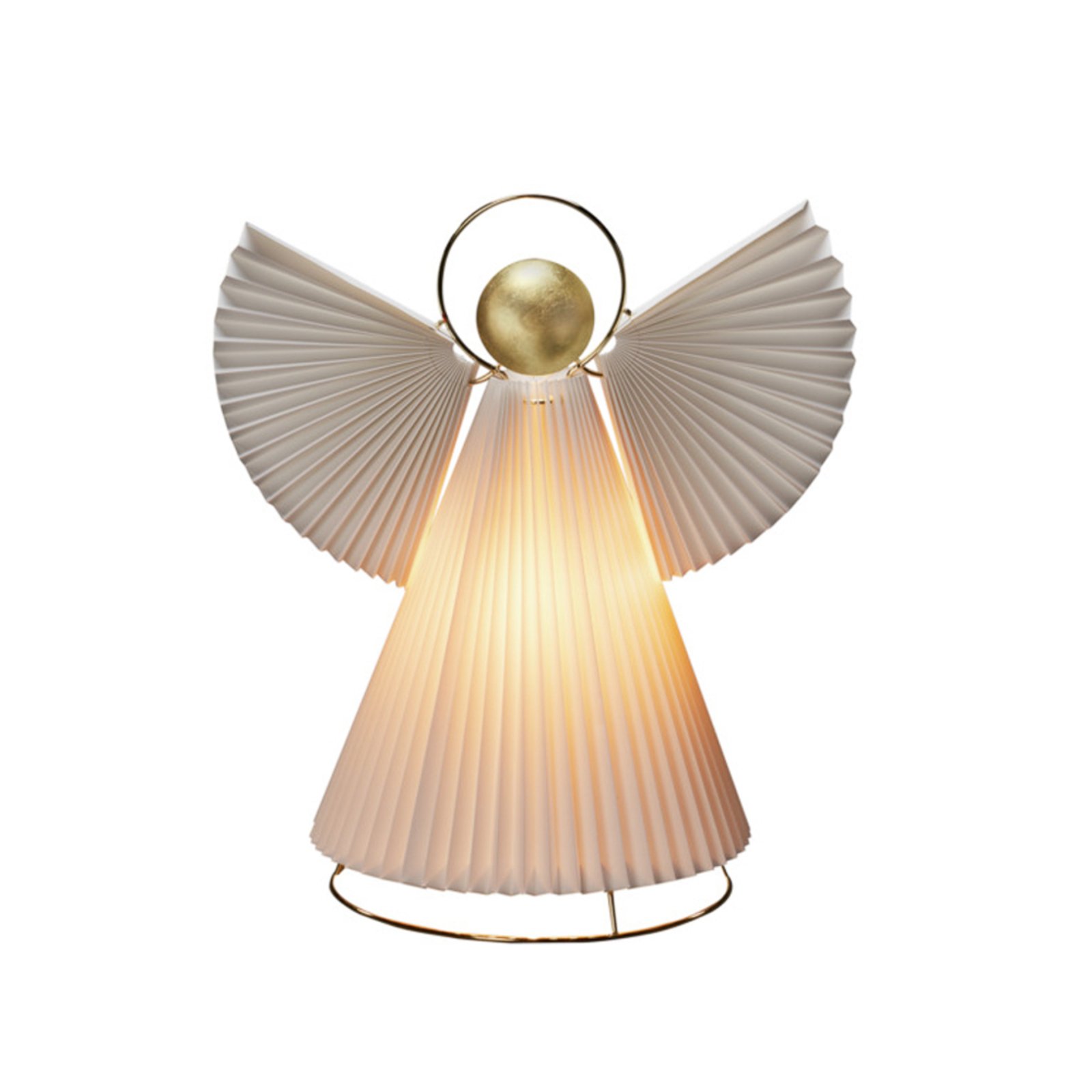 Svetlo Anjel z papiera E14 biela/mosadz 36 cm