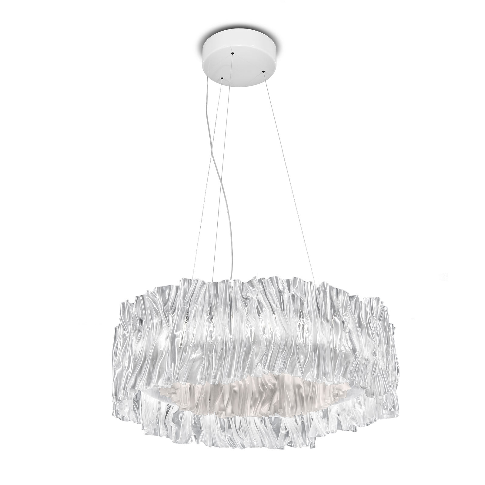 Slamp Accordéon LED hanging light, white 3,000 K, for Living / Dining Room, plastic, 51 W, energy efficiency: A+, H: 20 cm
