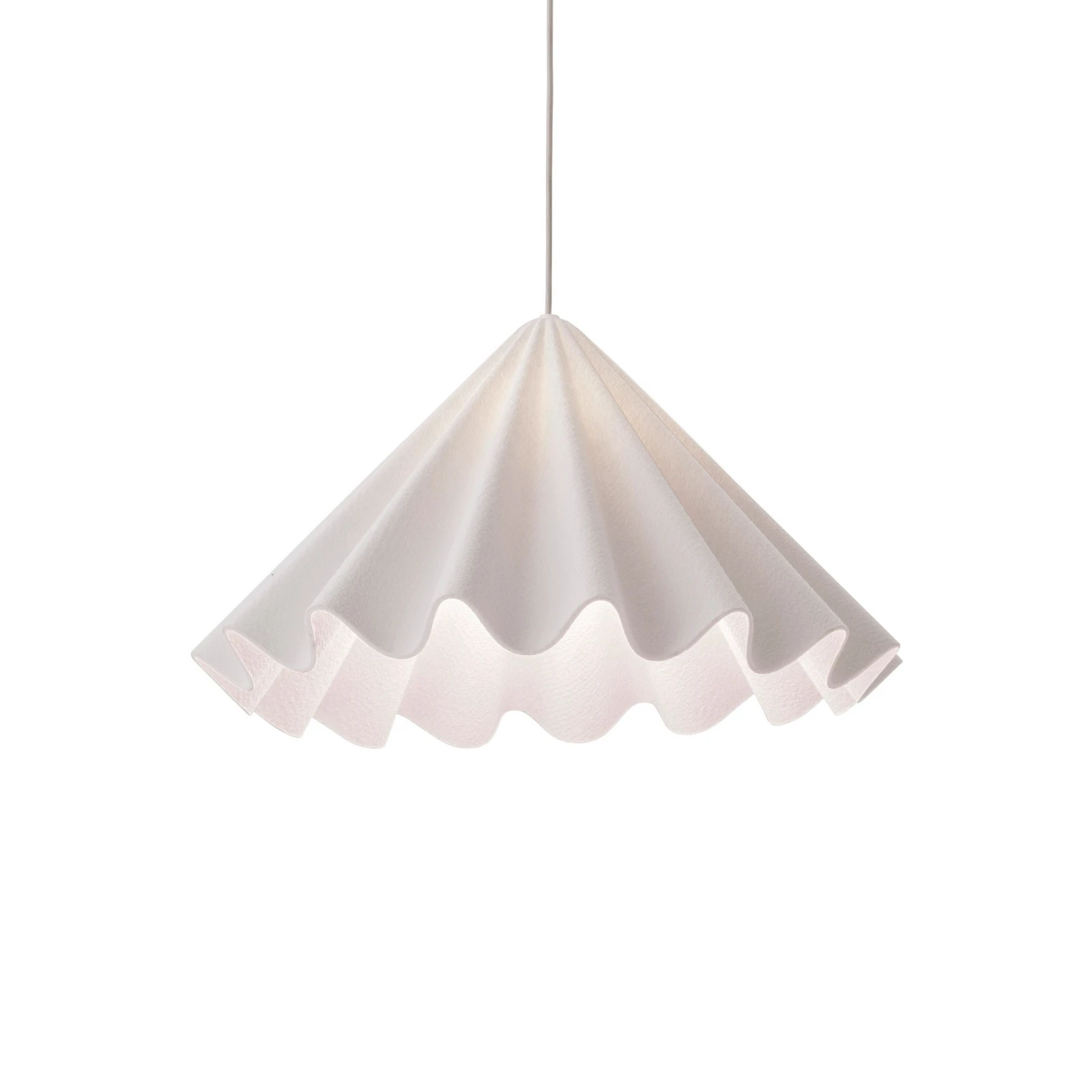 Lampada a sospensione Audo Dancing, bianca, Ø 65 cm, feltro