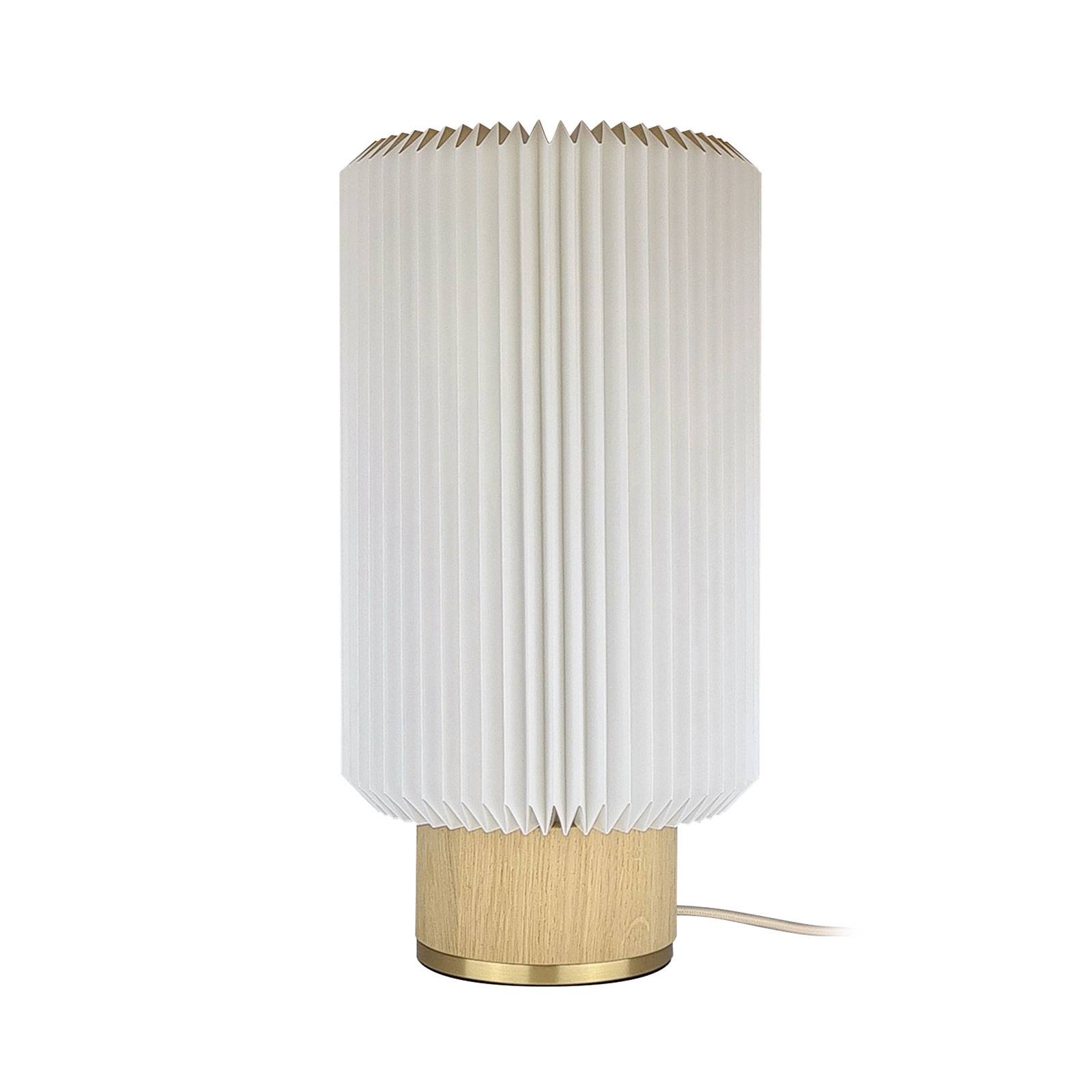 LE Klint Cylinder -pöytälamppu, vaalea tammi Ø20cm - design pöytävalaisin - lamppu Olohuoneen/ruokailutila vaalea puu, valkoinen, messinki