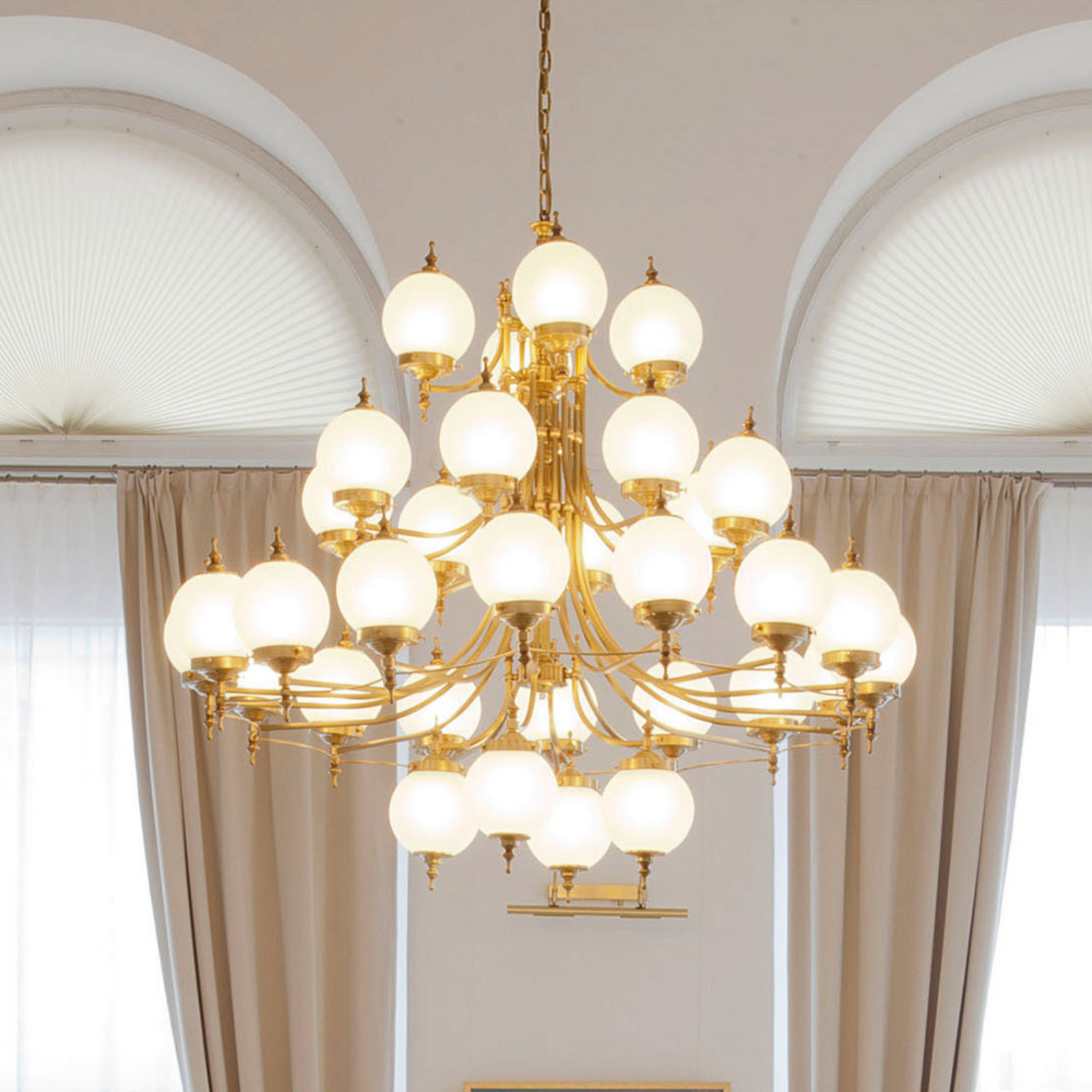 ORION Candelabru OBJEKT cu stil 32 becuri - Camera de zi / sufragerie - Antichitate - bronz alb satinat - Metal