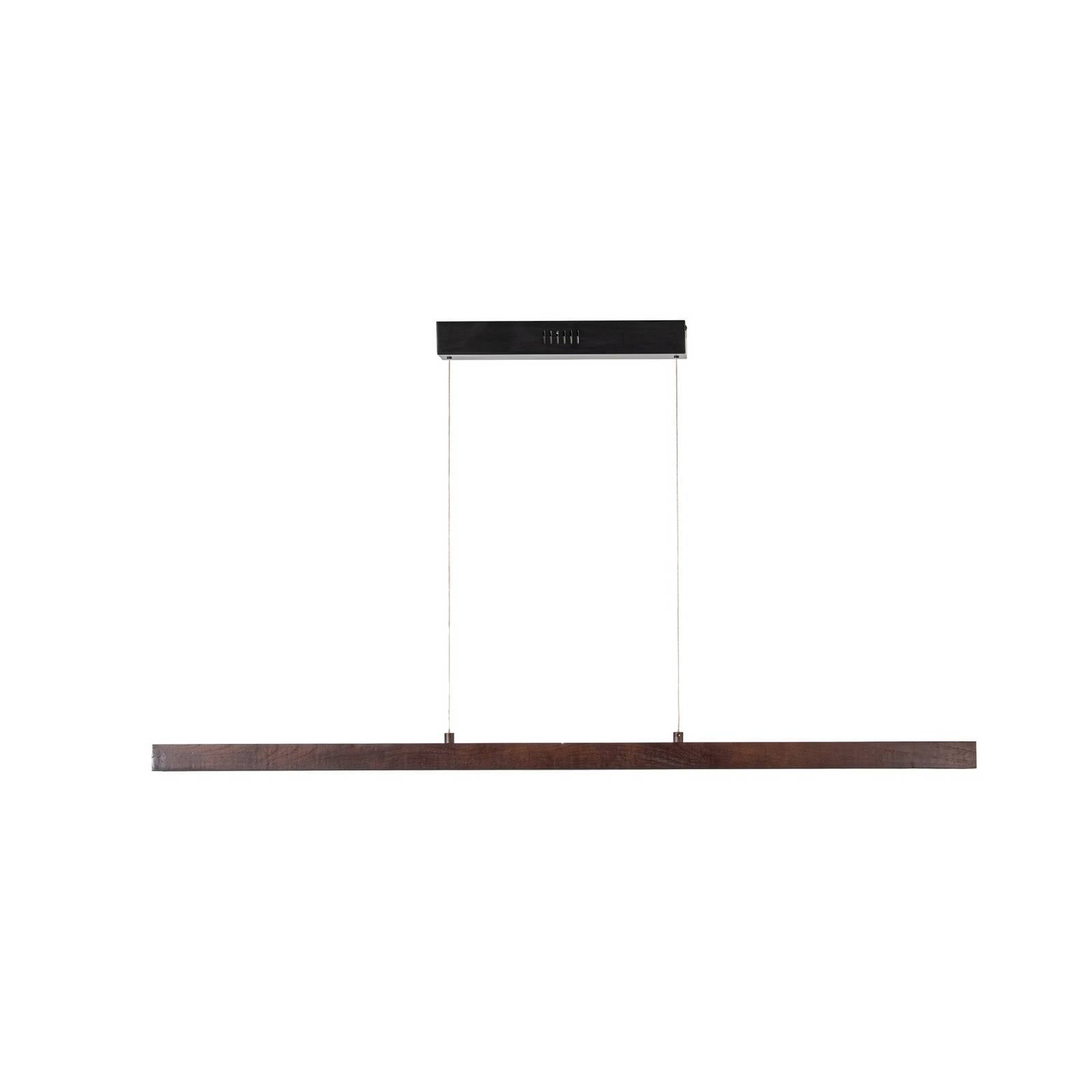 Lucande LED-Hängelampe Nihalo, walnuss, 122 cm, dimmbar, CCT