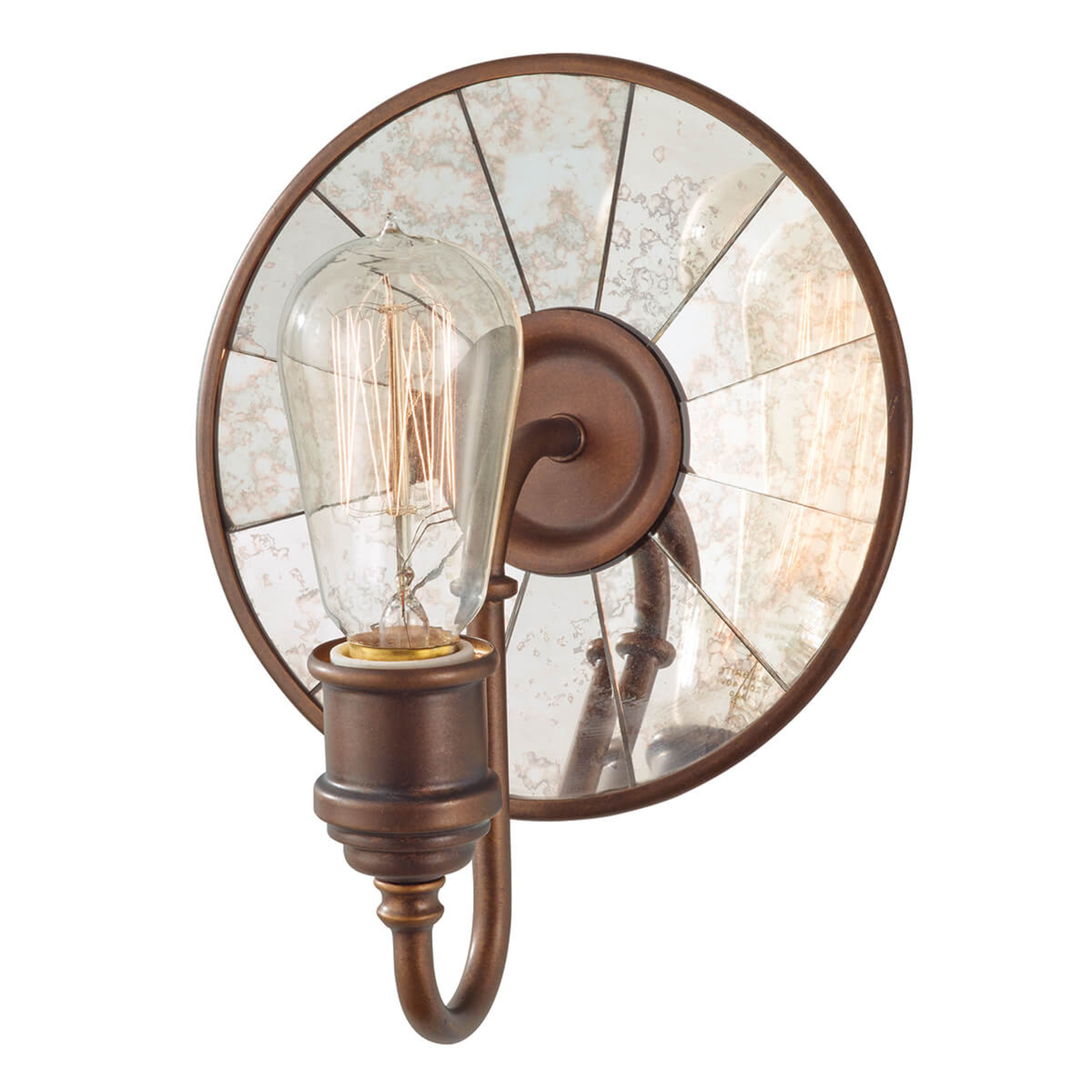 Vegglampe Urban Renewal med speilglass i bronse