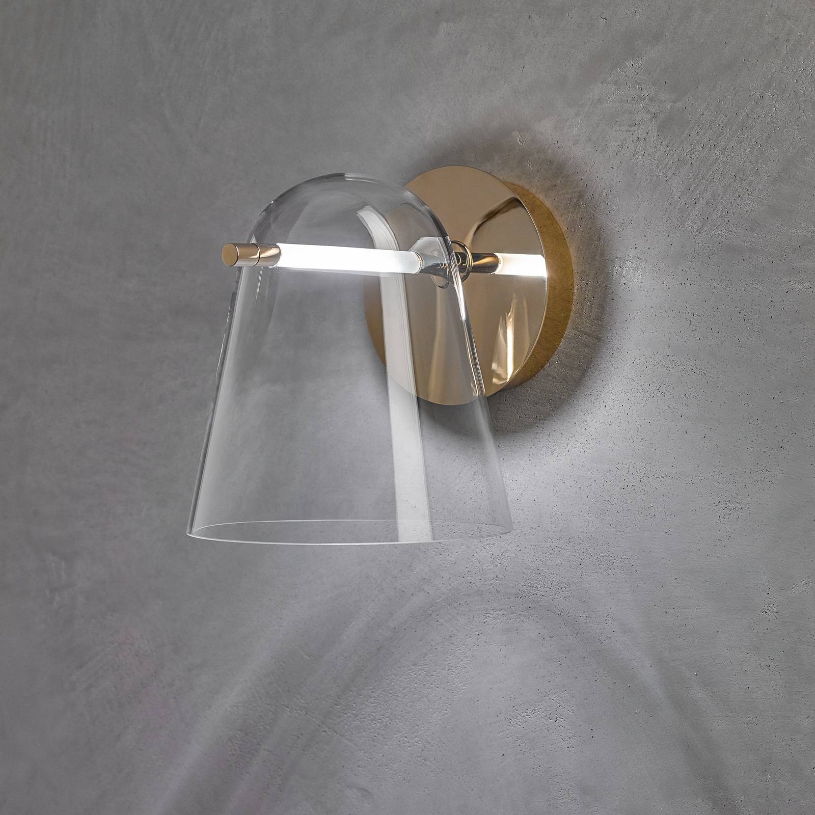 Prandina Sino W3 applique LED transparente/dorée