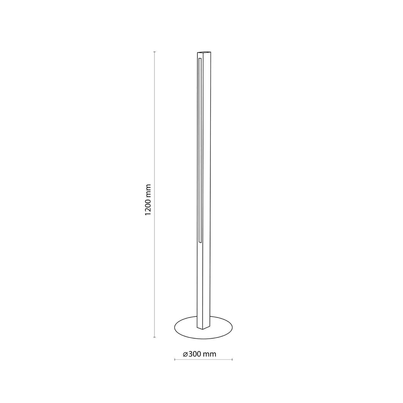 LED wooden floor lamp Teo, walnut, 120 cm, touch dimmer