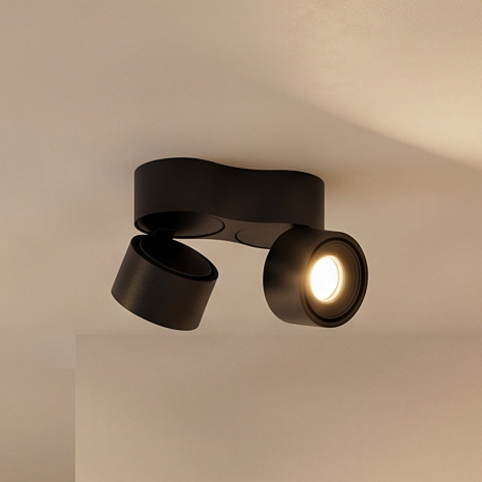 Arcchio LED plafondspot Rotari, 1240 lm, 2-lamps, zwart