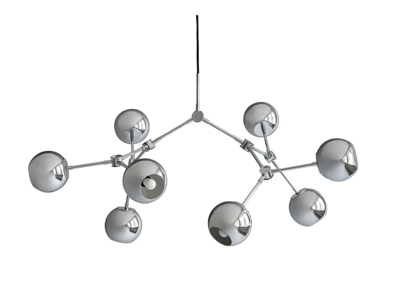 101 COPENHAGEN - Drop Globe Mini Chrome Chandelier