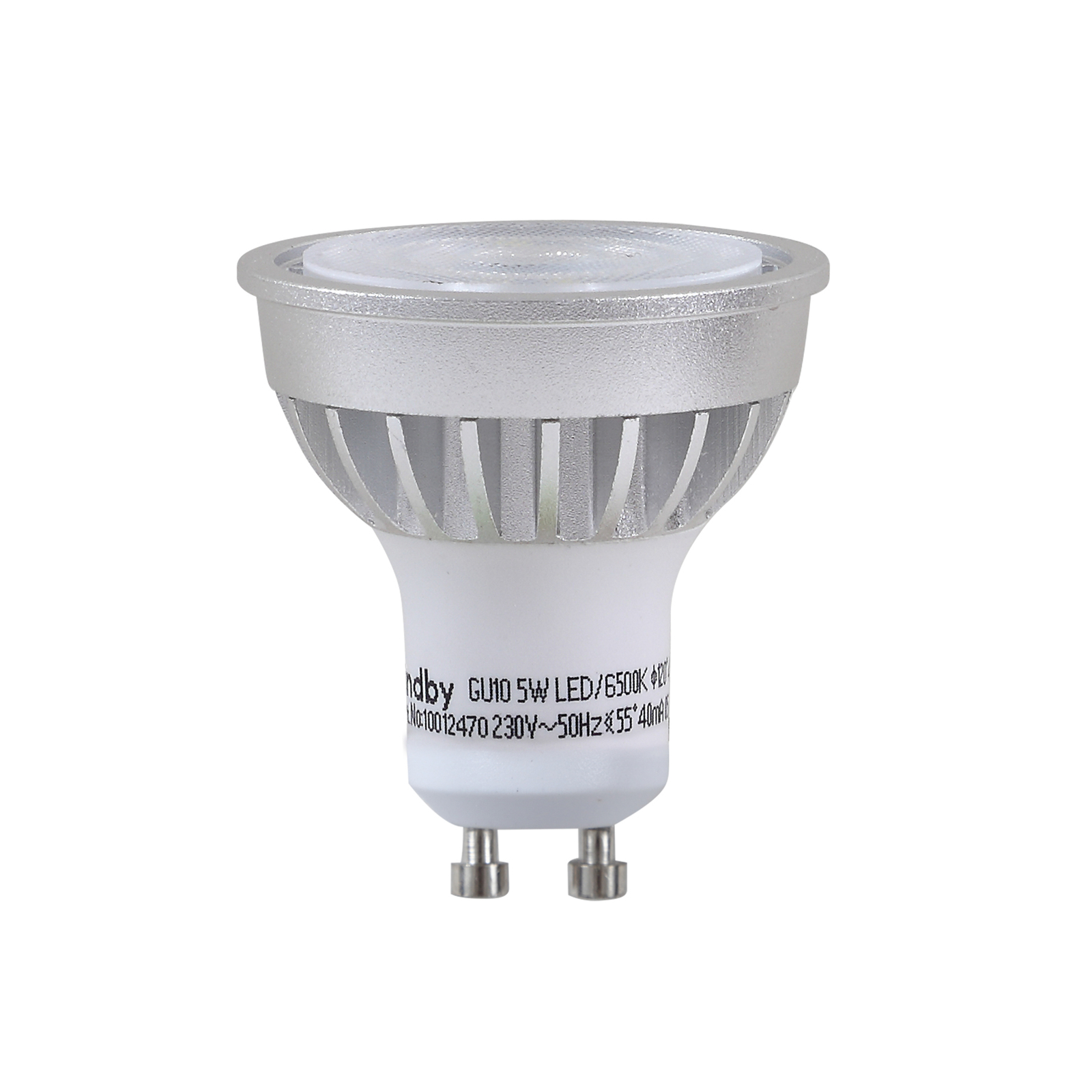 Lindby LED reflektor, GU10, 5 W, opál, 6,500 K, 55°