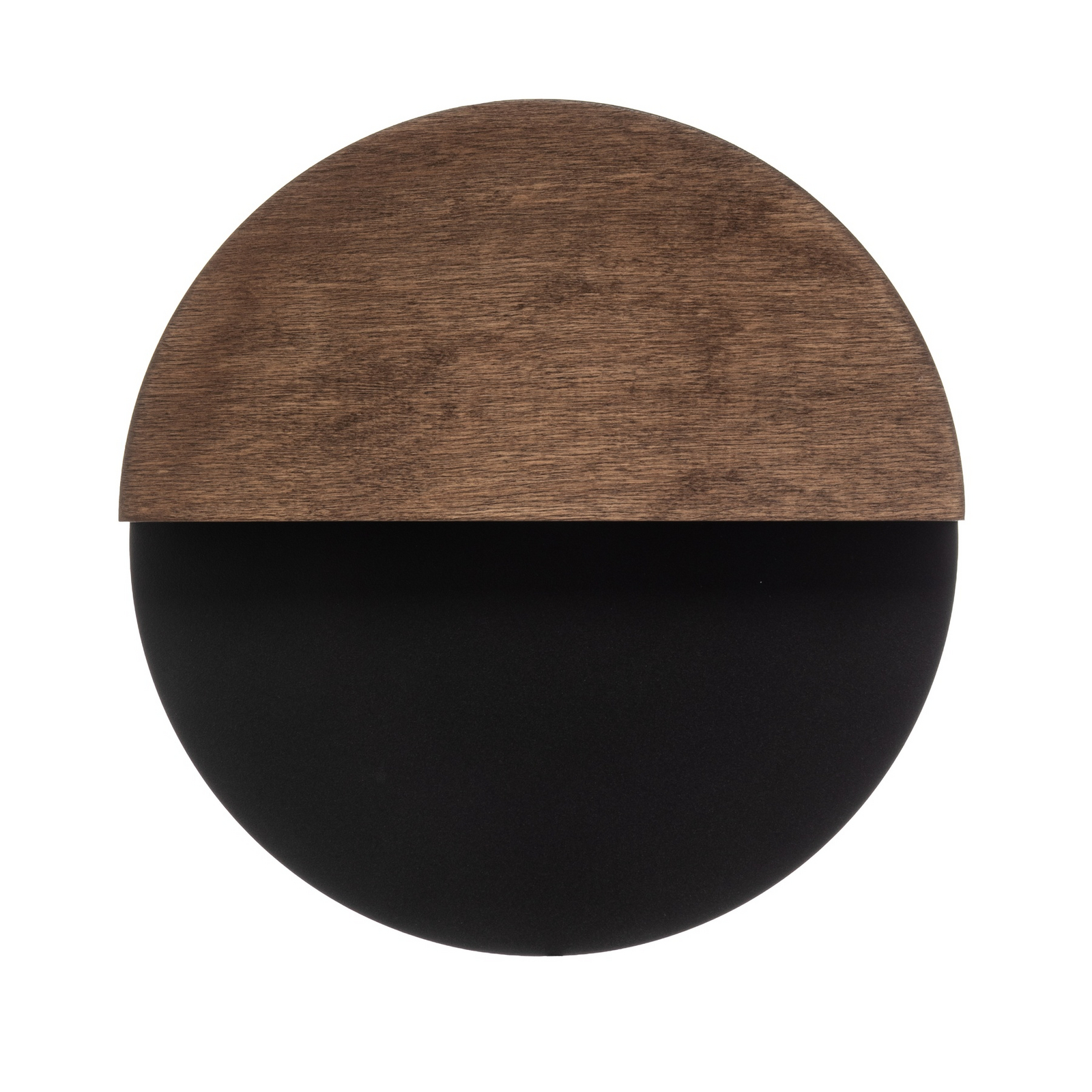 LED nástěnné světlo Luna S, černá/wenge, ocel, dřevo, 3 000 K