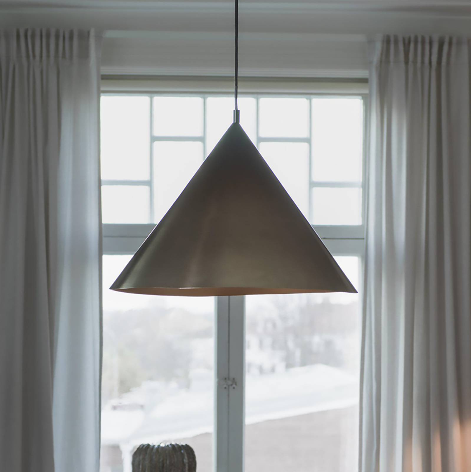 PR Home Hyde závesná lampa, čierna/zlatá, Ø 50 cm