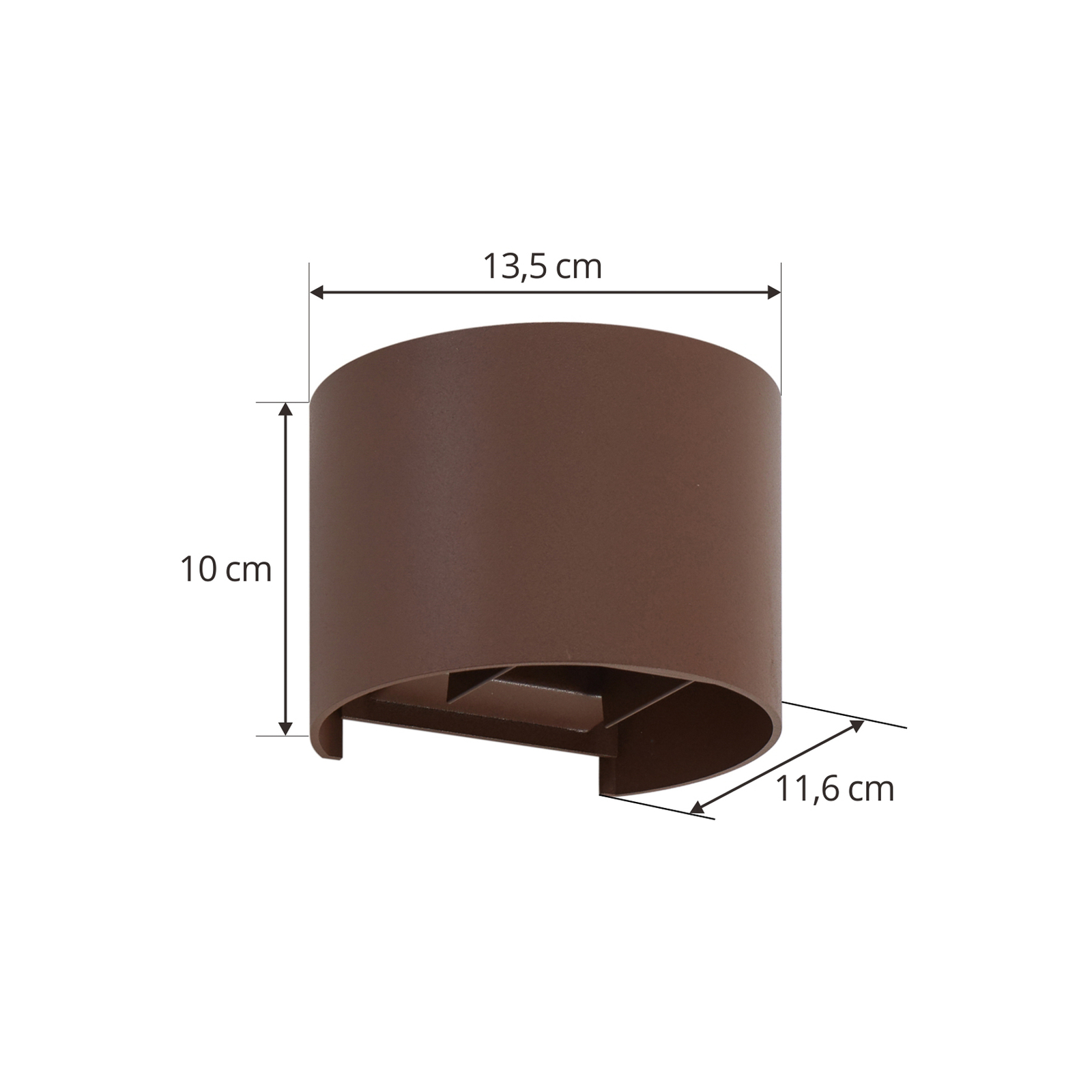 Lindby LED outdoor wall light Nivar, round, rust brown, metal