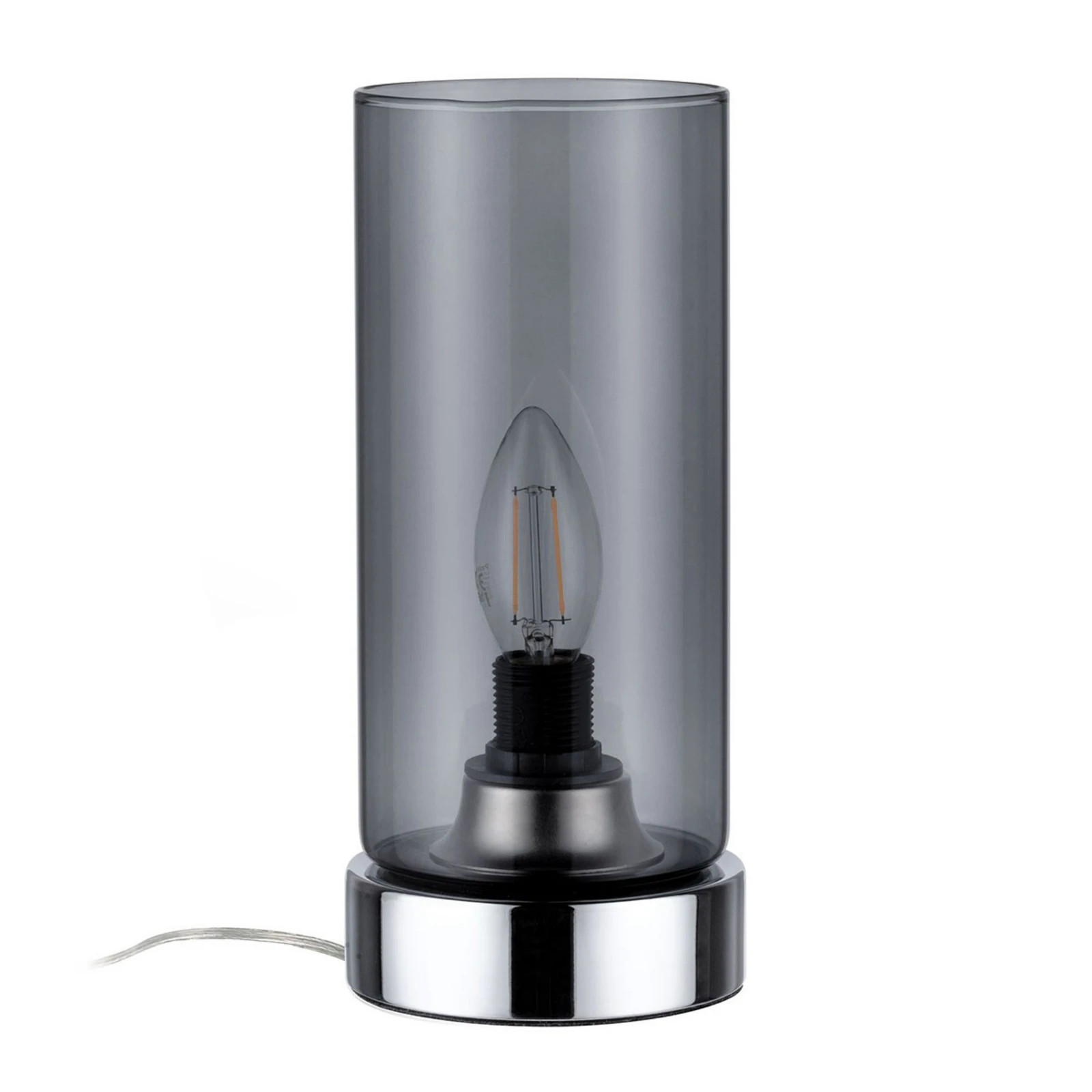 Paulmann stolna lampa Pinja krom/dimno siva