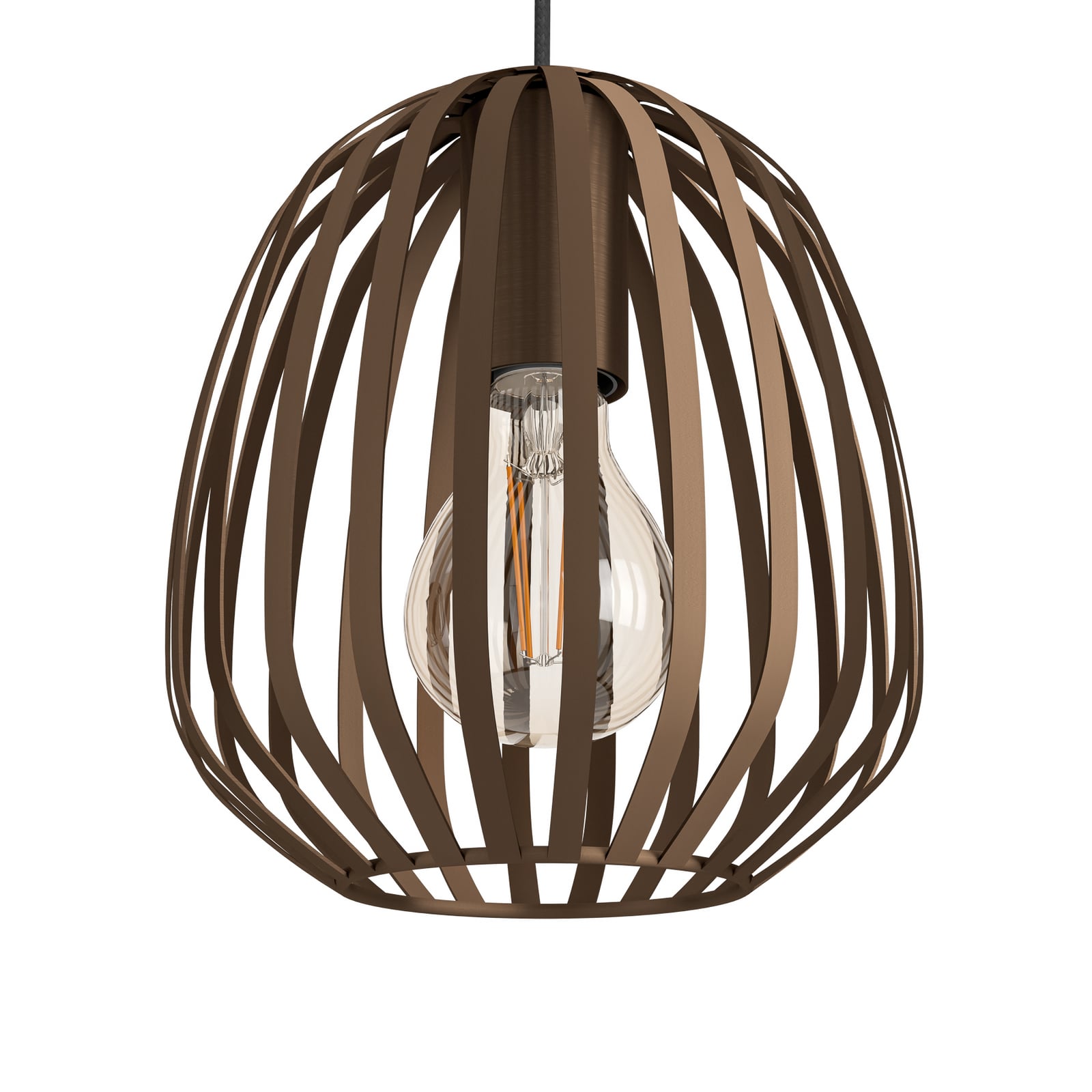 Espinal pendant light, brushed bronze, length 90 cm, 3-bulb.