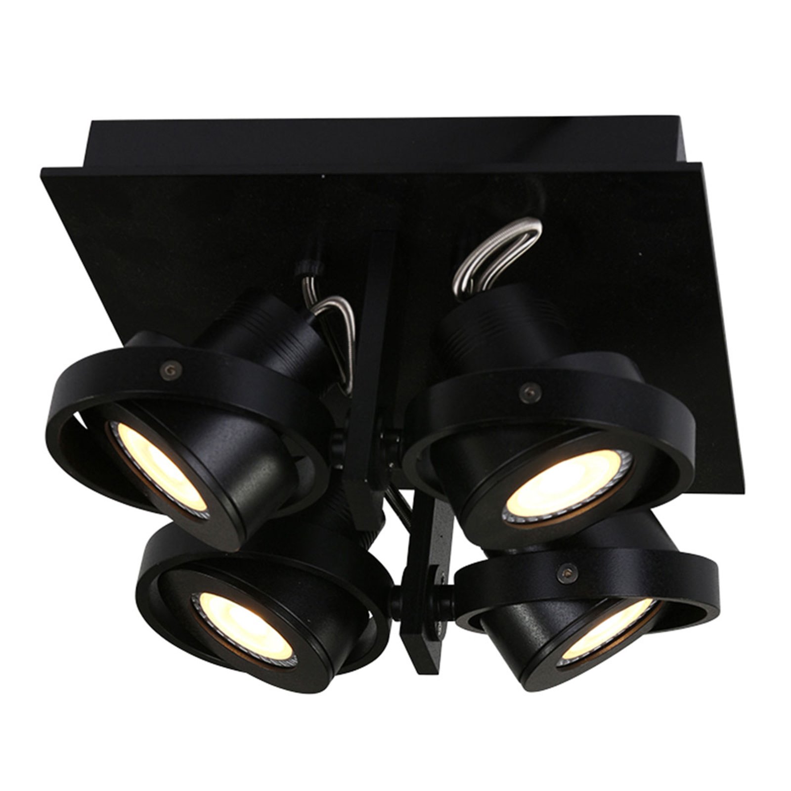LED-takspotlight Westpoint 4 lampor svart