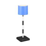 Lampe de table LED rechargeable Fernandez, bleu, IP54, CCT, intensité