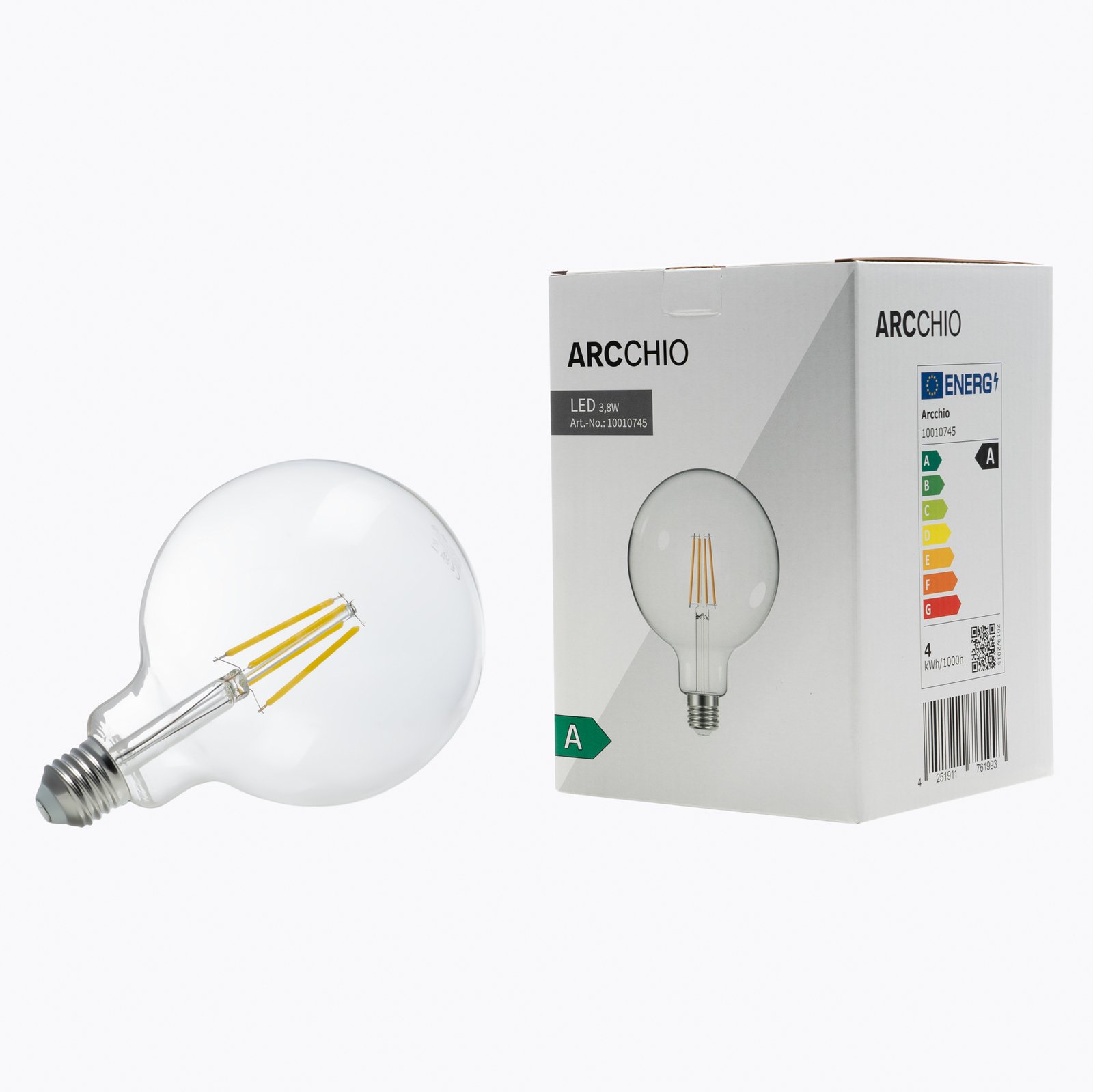 Arcchio LED-Globelampe G125 E27 3,8W 2700K 806lm