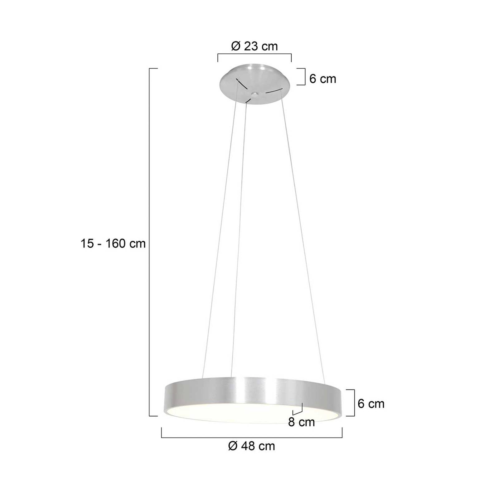 Lampa wisząca LED Ringlede, Ø 48 cm, srebrna