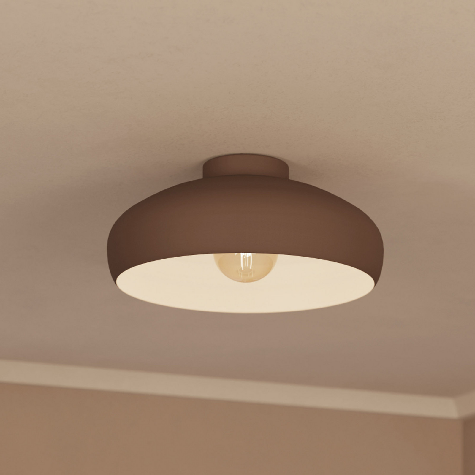 EGLO Plafonieră Mogano Ø40cm cafeniu - Camera de zi / sufragerie - Scandinavă - maro mokka - Metal
