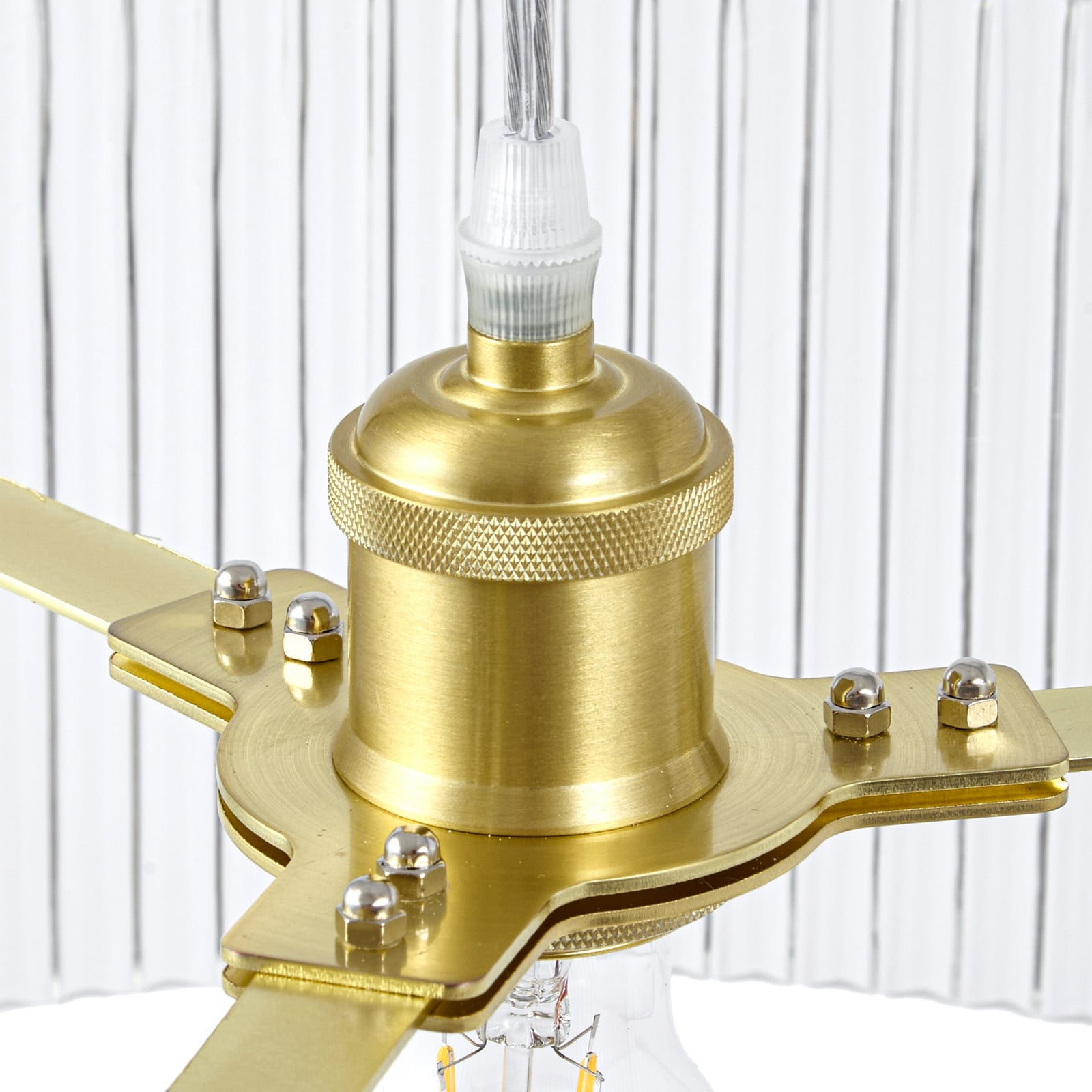 Meritt hanglamp, messing/helder, Ø 40 cm, glas - Lucande
