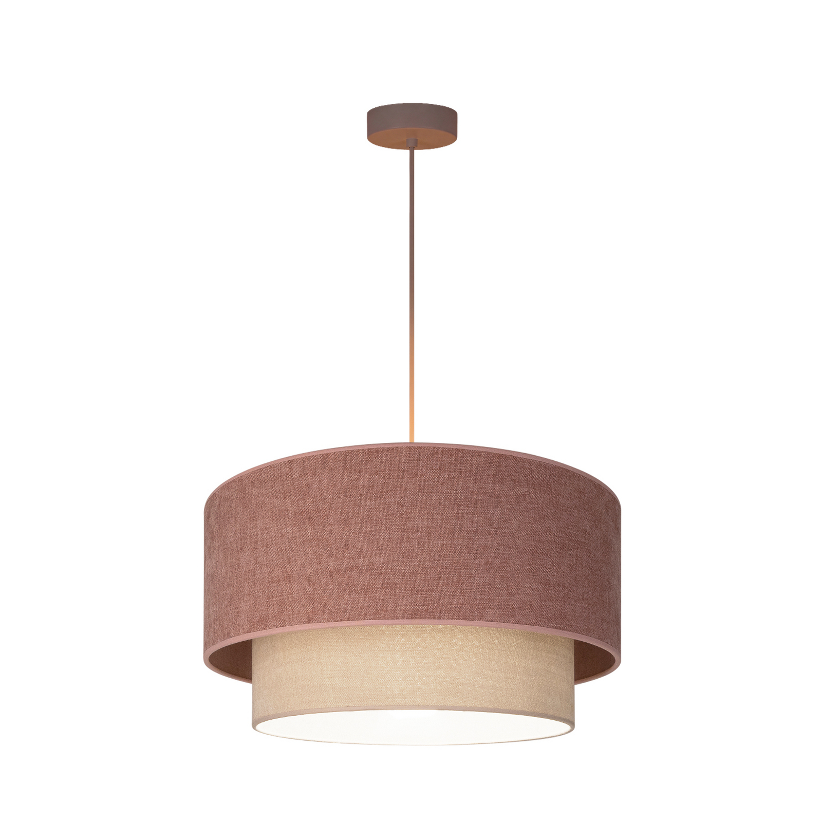 Závesné svietidlo Boho, béžová/ružová, Ø 45 cm, textil, E27 – Duolla Závesné svietidlo Boho, béžová/ružová, Ø 45 cm, textil, E27 – Duolla