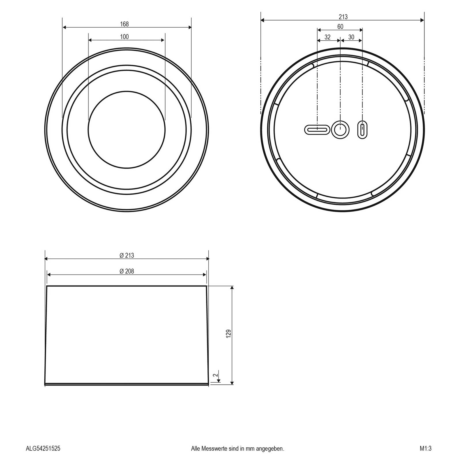 LED-Deckenspot ALG54, rund 25W anthrazit günstig online kaufen