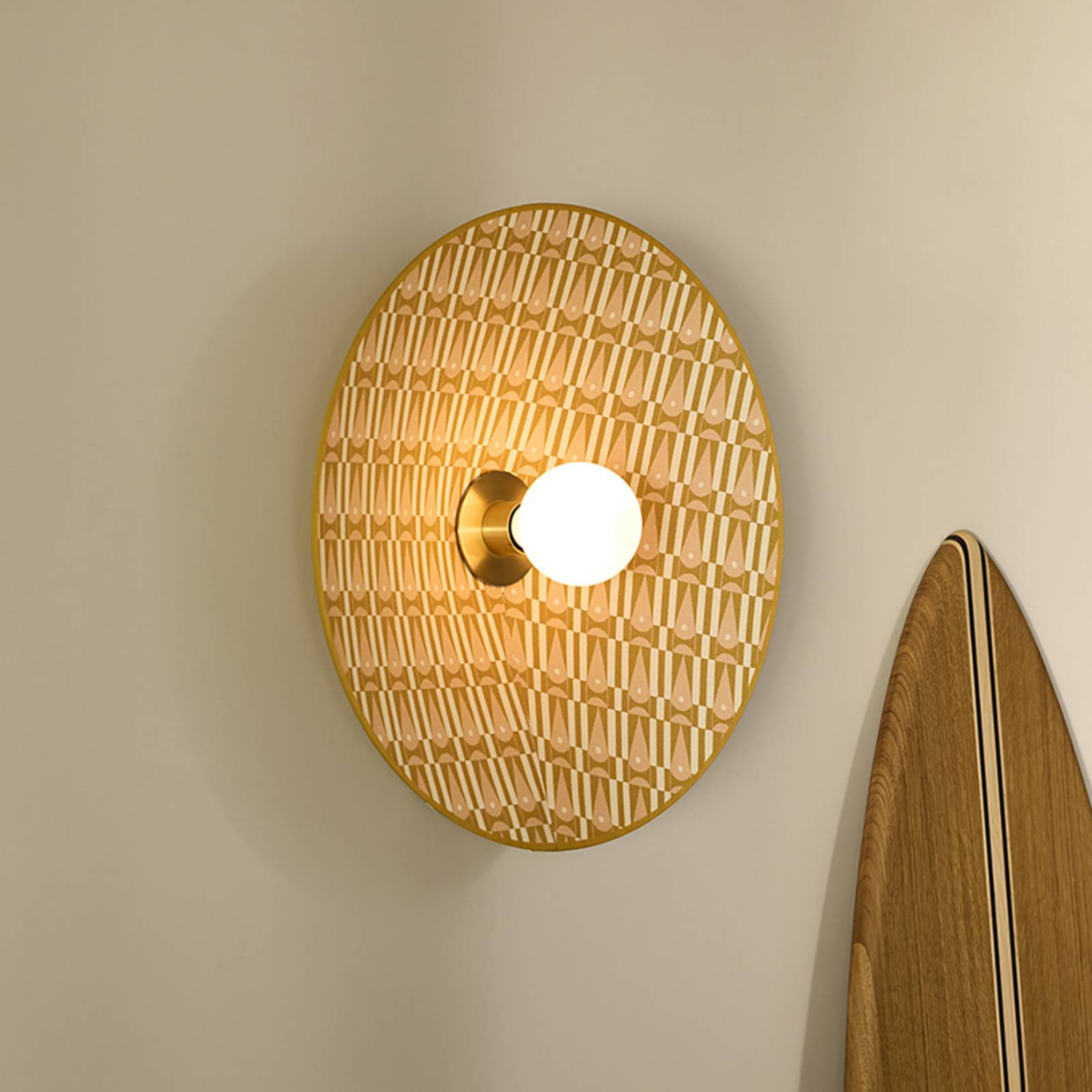 Gatsby væglampe, Ø 50 cm, myra MARKET SET - Stue - Design - Stof / tekstil - Med én lyskilde