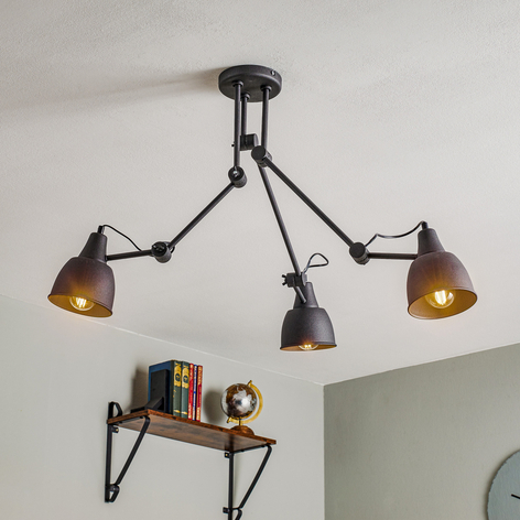 Loftlampe 814, justerbar, 3 lyskilder, grafit