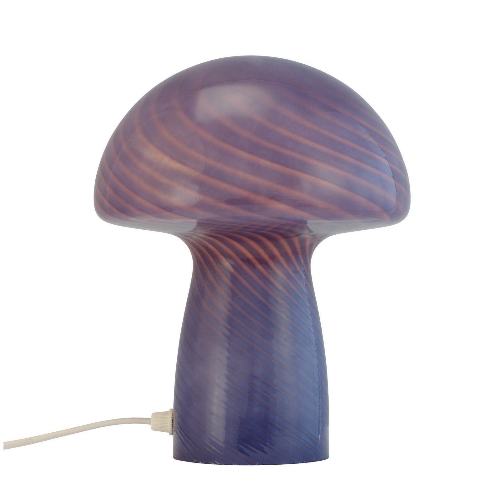 Dyberg Larsen Stolní lampa Mushroom, modrá, výška 23 cm, sklo