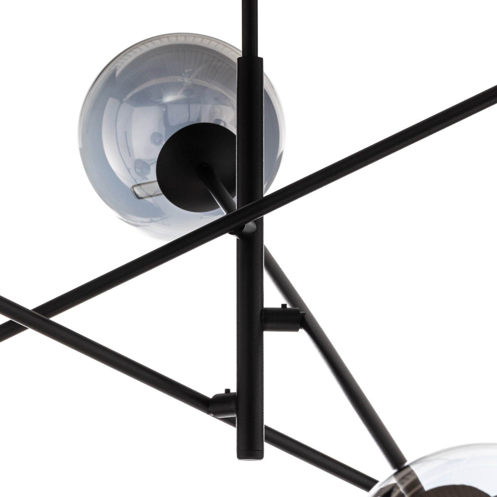 Plafonnier Linear, noir/graphite, six lampes