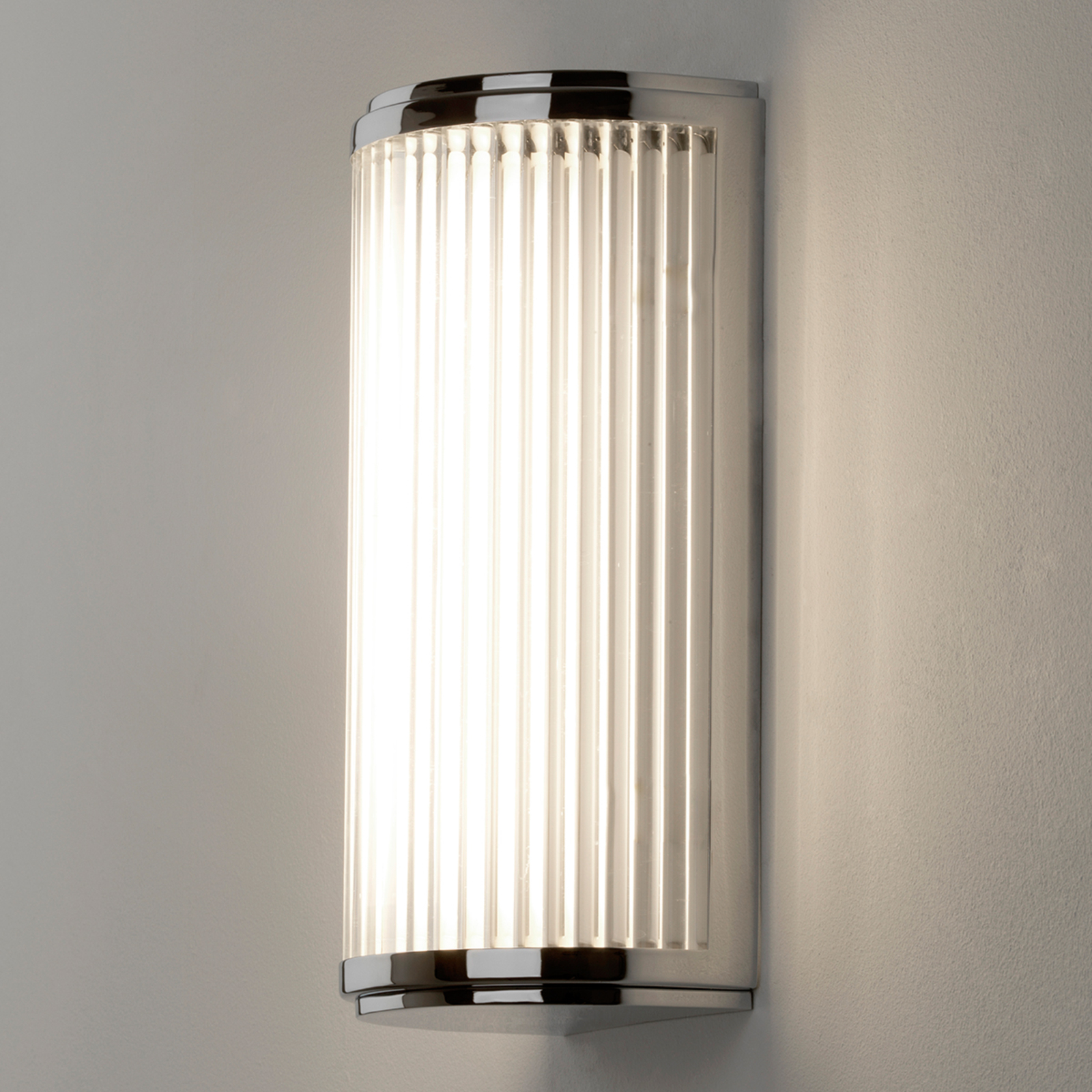 Astro Fluted, simple LED wall light Versailles, for Living / Dining Room, metal, glass, 3.2 W, energy efficiency: A+, W: 12.5 cm, H: 25 cm