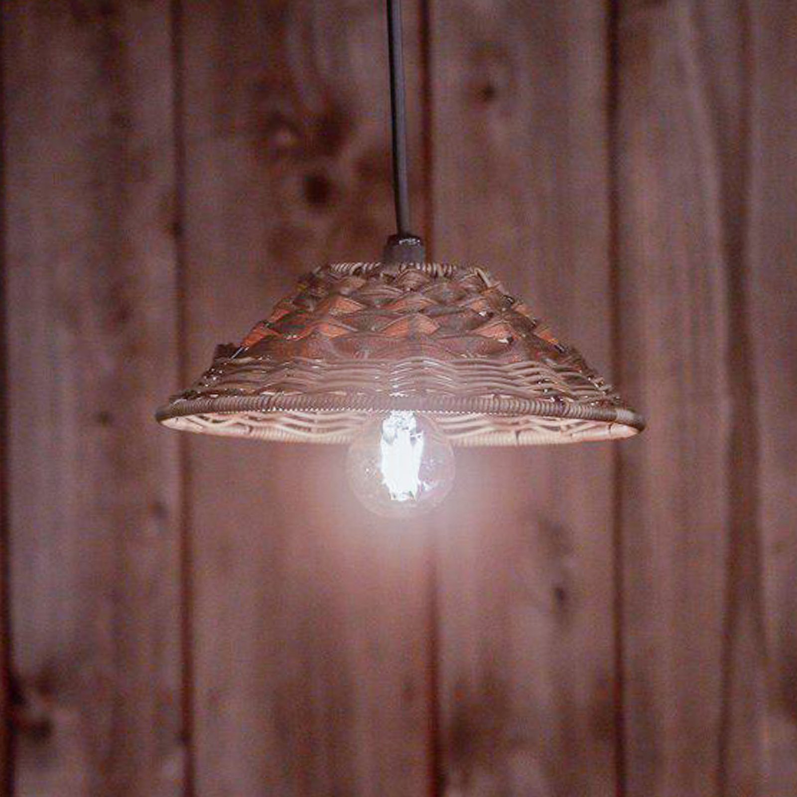 PR Home outdoor hanging light Lisen, Ø 27 cm, UK plug, natural