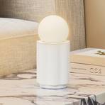 Lindby table lamp Nielson, white, height lampshade 8.5 cm, plaster