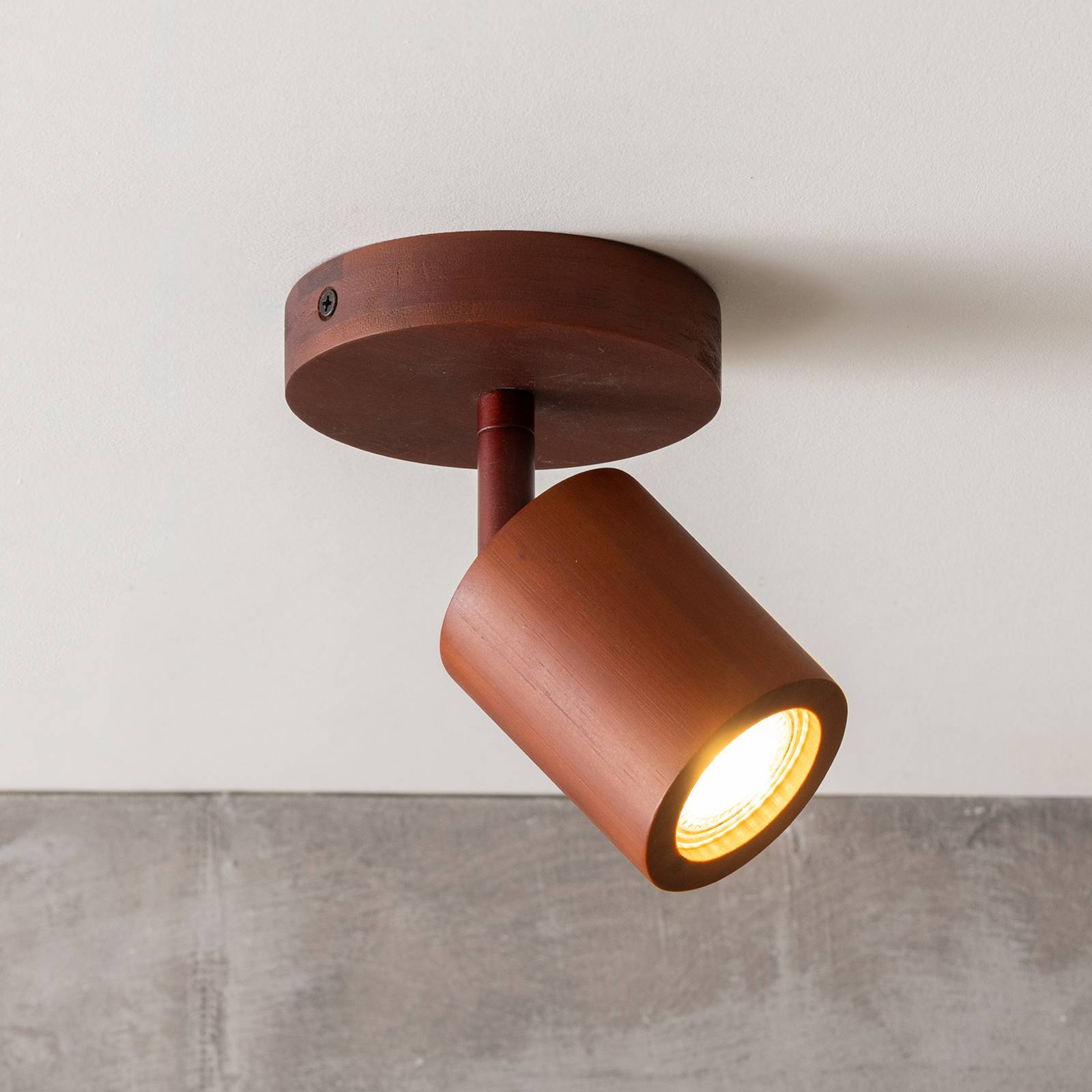 GOOD & MOJO spot pour plafond Java, à 1 lampe, marron, bambou