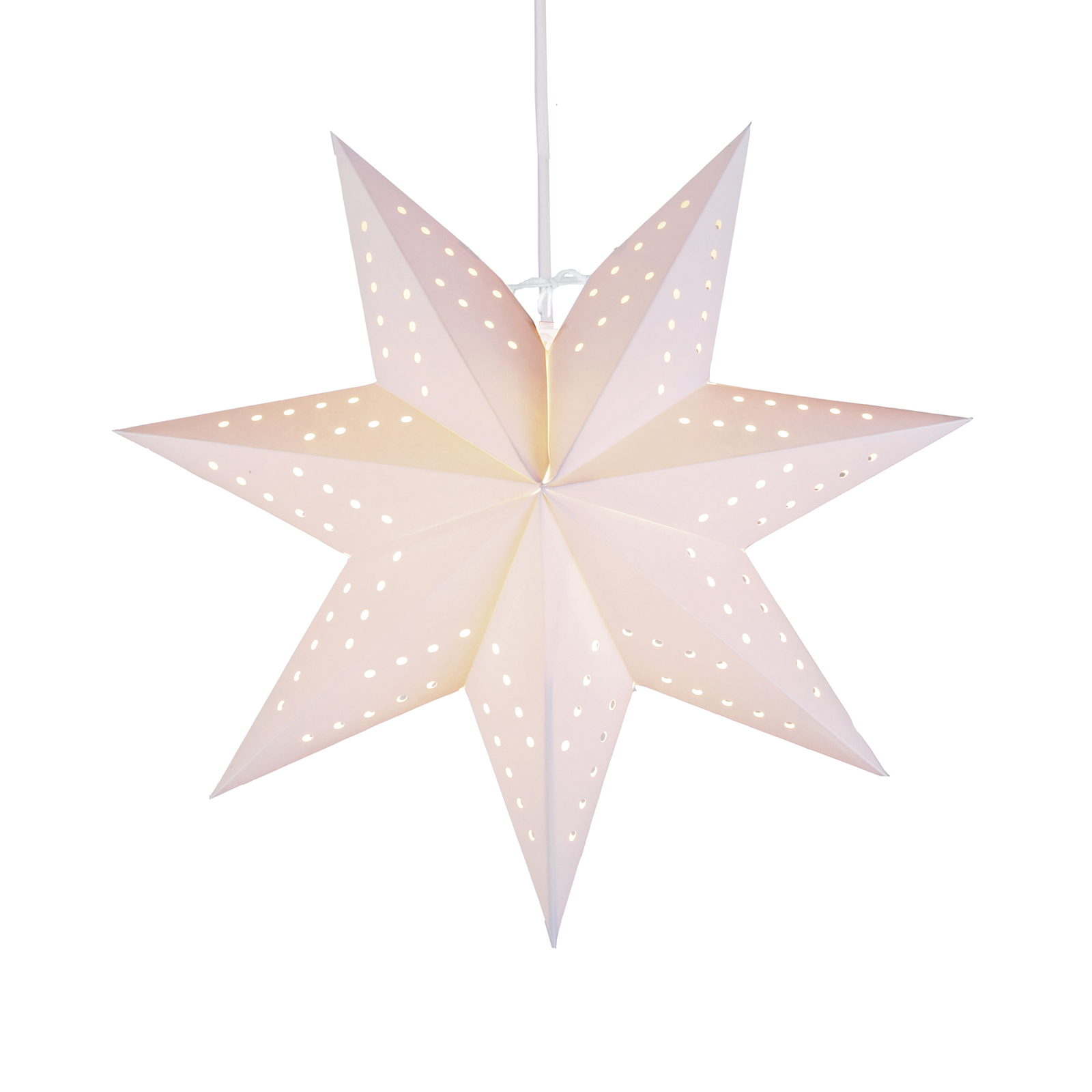 Papír csillag Bobo, 7 csipkés fehér Ø 34 cm