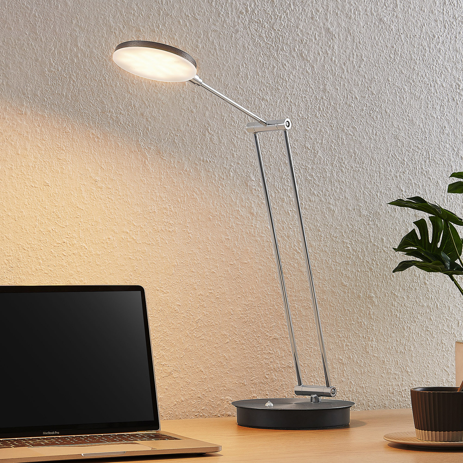 Lucande Ensley -LED-pöytälamppu, antrasiitti
