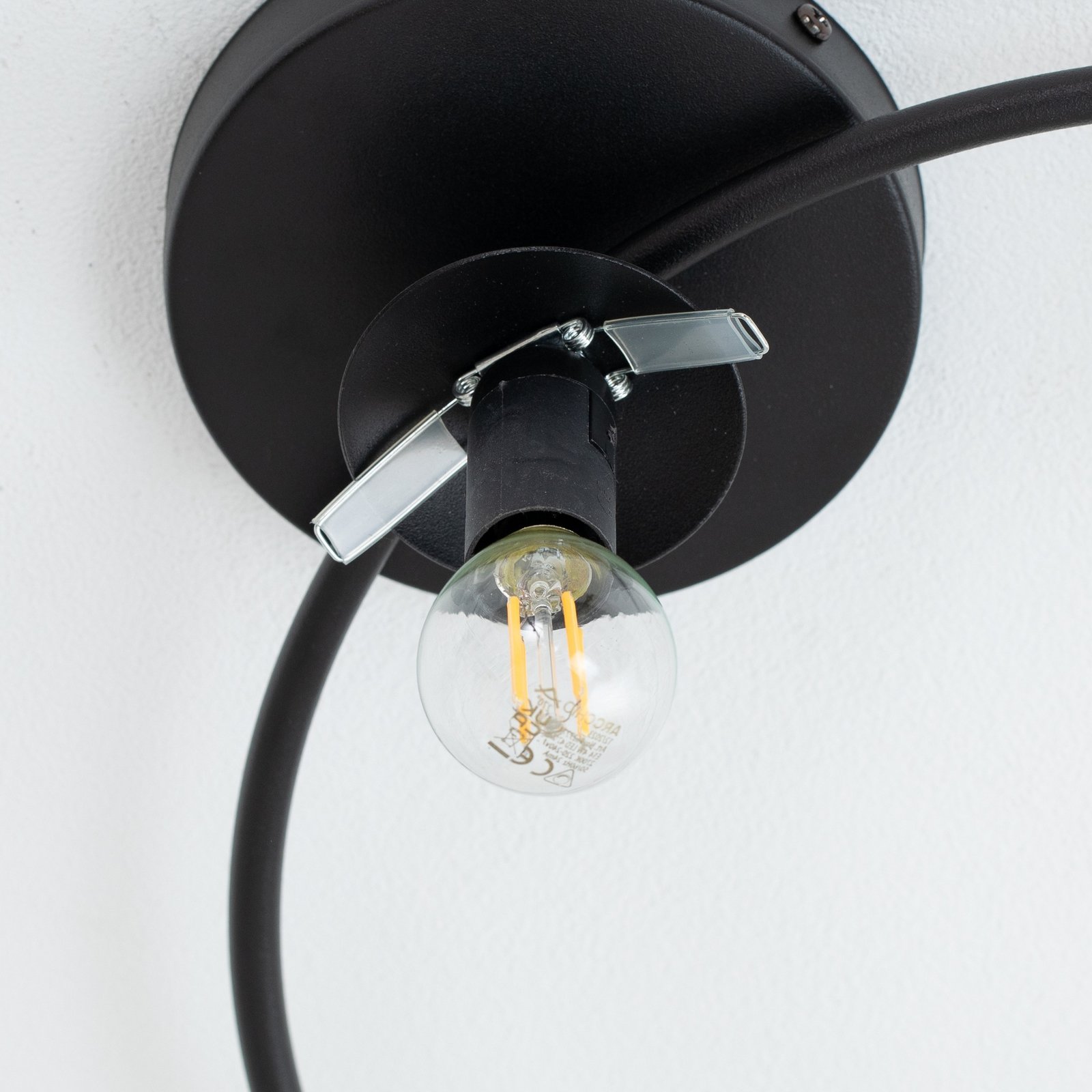 Plafonnier Sopra, blanc opale/noir, verre, E14