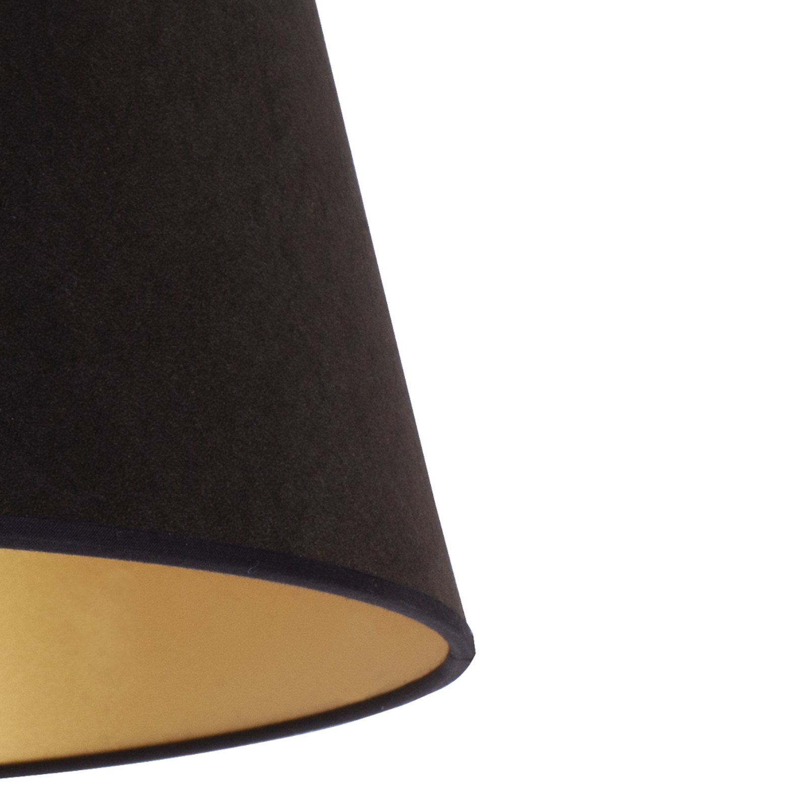 Lampeskjerm Cone høyde 18 cm, svart/gull